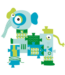 Designer produit et illustratrice,pour Globe Trotoys - Deglingos
Cliquer. 2 autres puzzles en tissu à découvrir...
Chaque puzzle est composé de 7 modules avec des activités sur certaines pour éveiller 
le tout-petit.
A la Une, le puzzle de Patatrunk.